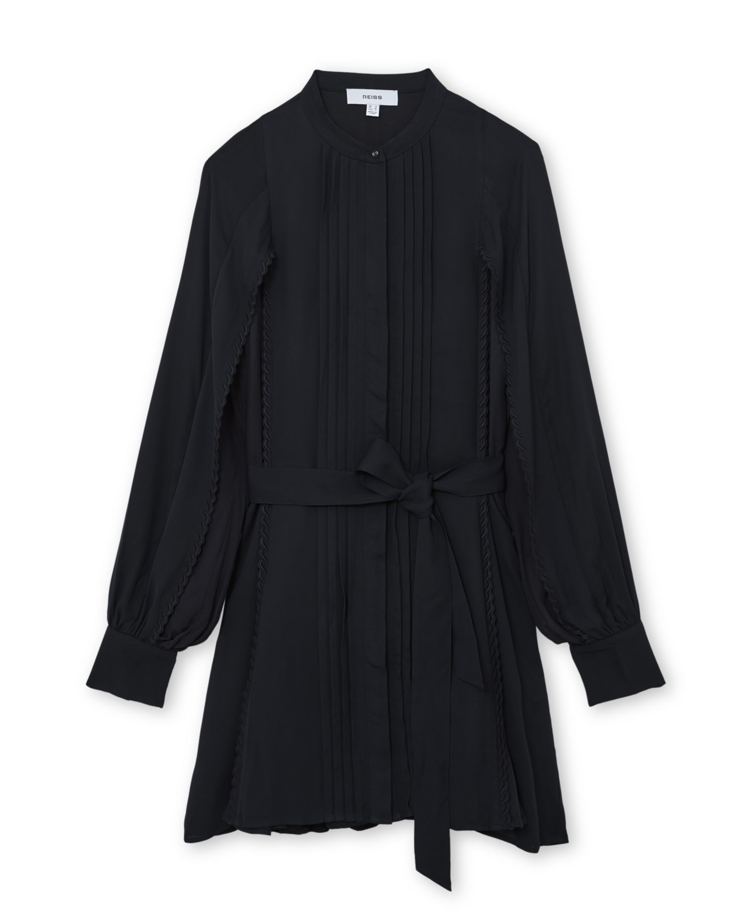 Women's Eliana Embroidered-Trim Belted Mini Dress