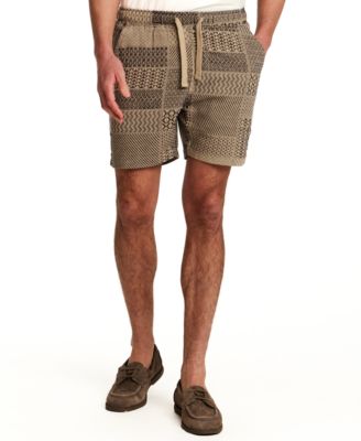 Men's Drawstring Patchwork Jacquard Shorts