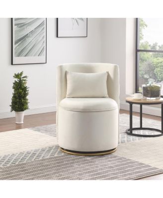 360degree(s) Swivel Accent Chair with Storage & Gold Base
