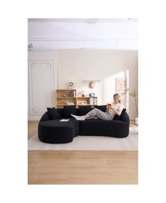 Compression L-Shape Sectional Sofa,Modular Chenille Couch