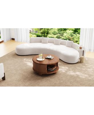 Streamdale Round Fluted Coffee Table with Storage