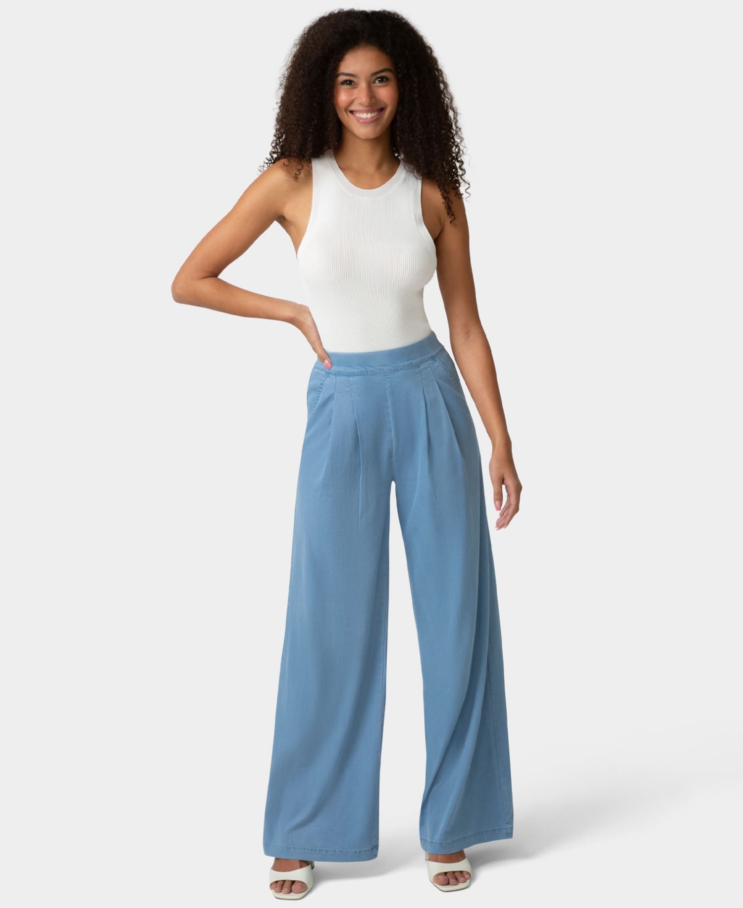 Women's Fluid Denim Palazzo Pant