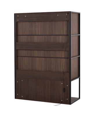 Casainc Modern 51.2" Tall Lighted Display Cabinet with Tempered Glass Door and Metal Frame