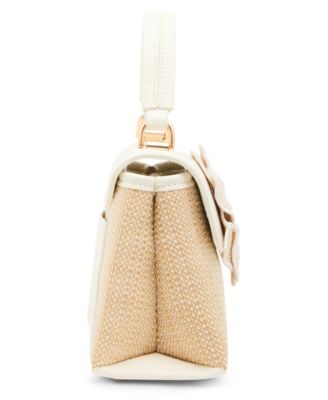 3D Cultivated Pearl Flower Mini Top Handle Satchel Bag