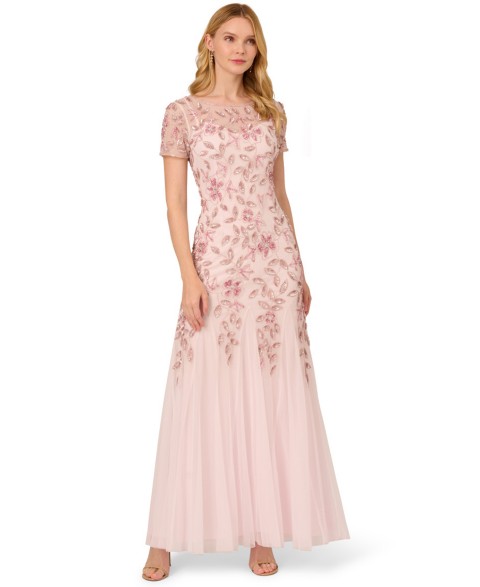 Женские платья Adrianna Papell Women's Floral-Beaded Gown