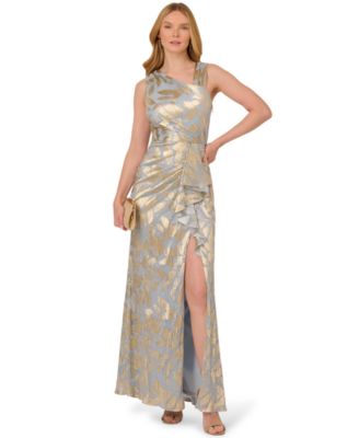 Women's Asymmetric Metallic Mermaid Gown
