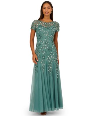 Adrianna Papel Women's Floral-Beaded Gown