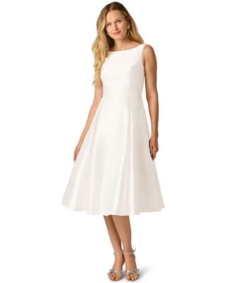 Women's Boat-Neck Fit & Flare Midi Dress