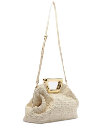 Amelia Medium Embroidery Snap Button Crossbody Bag