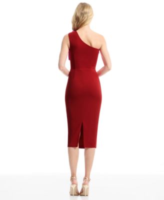 Women's Lennon Ruffle-Neck Bodycon Midi Dress