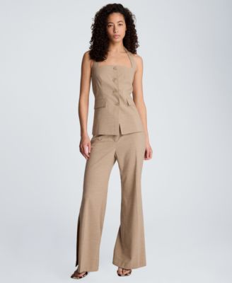 Women's Four-Button Halter Neck Vest