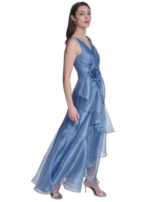 Women's Sleeveless V-Neck Ruffle Gown