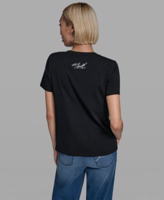 Women's Short-Sleeve Striped Logo T-Shirt