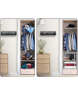 Large Foldable Clear Plastic Storage Bags with Metal Frame & Carry Handles for Bedding Linen & Clothing