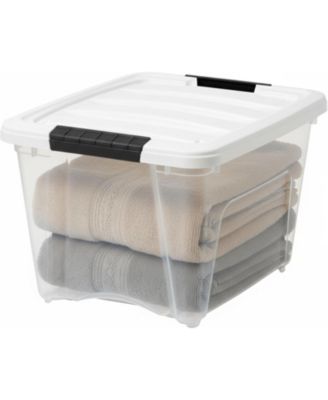USA 19 Qt Stackable Plastic Storage Bins with Lids