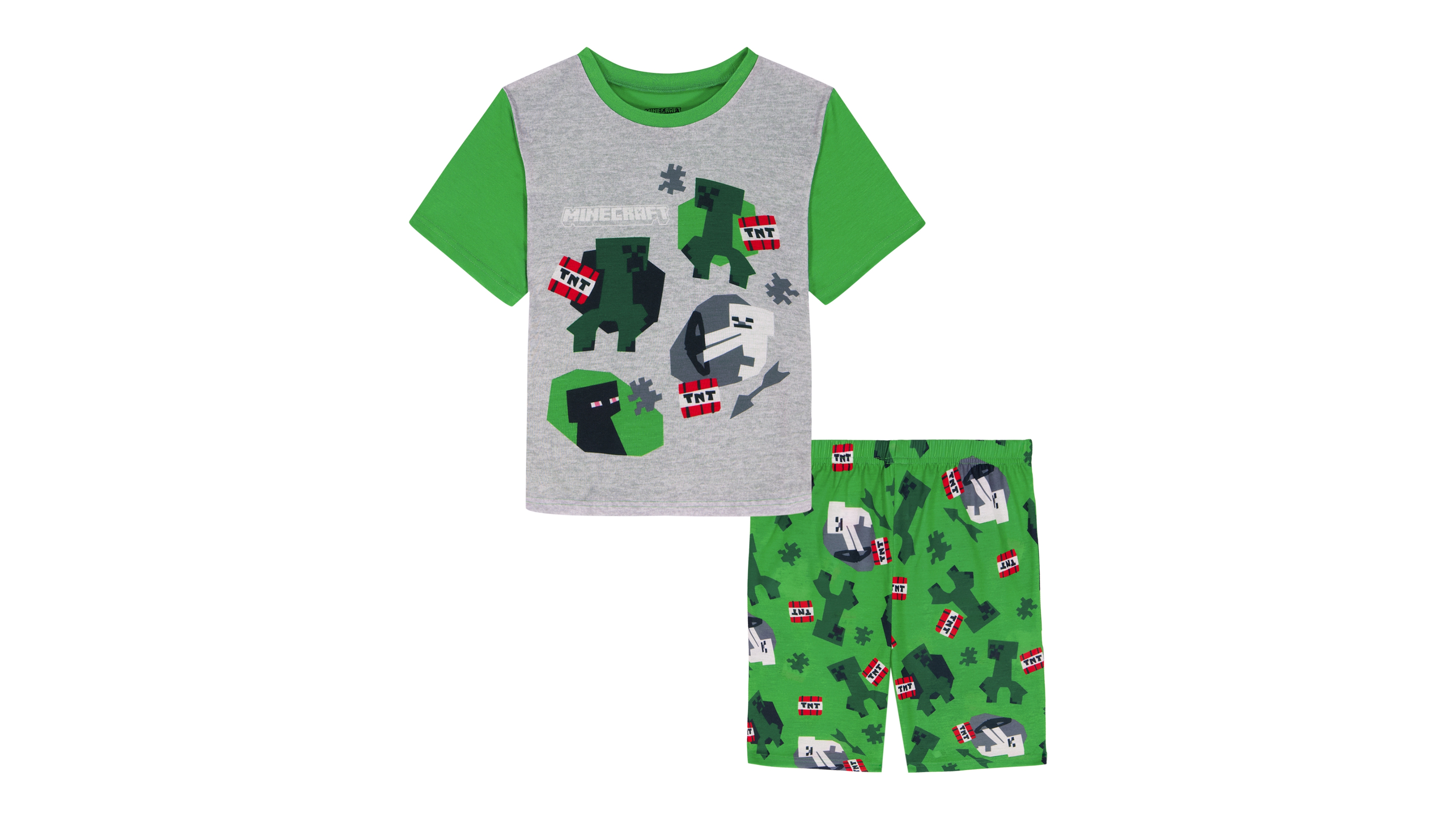 Minecraft Boys' 6-12 Printed Short-Sleeve T-Shirt & Shorts, 2-Piece Set