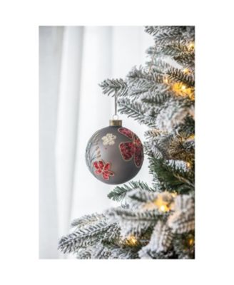 4.7" Glass Christmas Ball Ornaments Decorative Hanging Tree Ornaments Set of 4