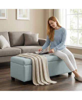 49.75" Furniture Baby Tufted Storage Ottoman Bench with Wooden Legs