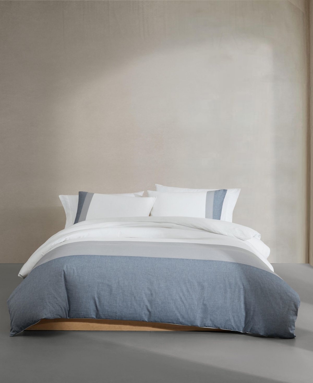 Calvin Klein Chambray Handkerchief 3-pc. Duvet Cover Set, King In Blue