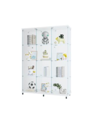 Glass Display Cabinet, Extra Large, 4 Shelves