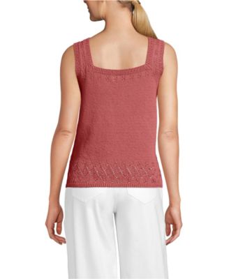 Women's Pointelle Square Neck Tank Sweater