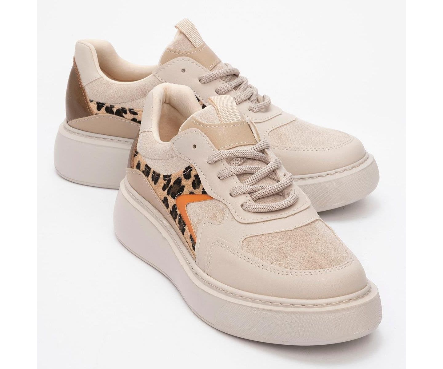 Женские кроссовки Prologue Shoes Ida Platform Fashion, цвет: Бежевый — фото 4