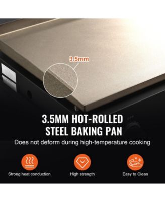  Commercial Propane Gas Griddle on Cart with Side Shelves, 4 Burners