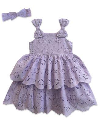 Baby Girls' Eyelet Dress with Headband