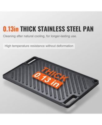 9.7 x 16.7 Inch Pre-Seasoned Cast Iron Reversible Grill and Griddle for Double Burner