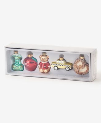 Heritage NYC Glass Small Figural Ornaments, Set of 5