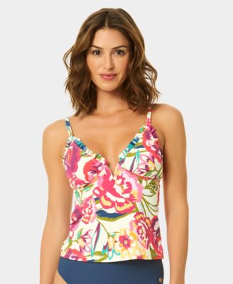 Women's V-Neck Ruffle Tankini Top