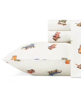 Beach Chairs 200-Thread Count Cotton Percale Sheet Sets