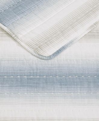 Prima Island Stripe Cotton Reversible 3-Pc. Quilt Set, Full/Queen