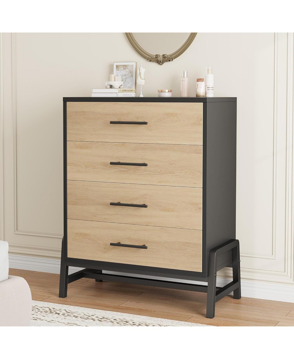 gaomon 38.6" Tall 4-Drawer Dresser, Freestanding Wooden Storage Chest for Closet, Bedroom Living Room Entryway Organizer