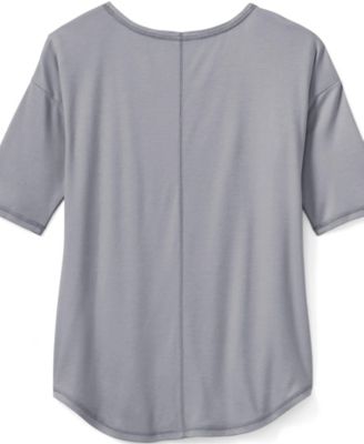 Women's Supima Micro Modal Elbow Sleeve Balletneck Curved Hem Top