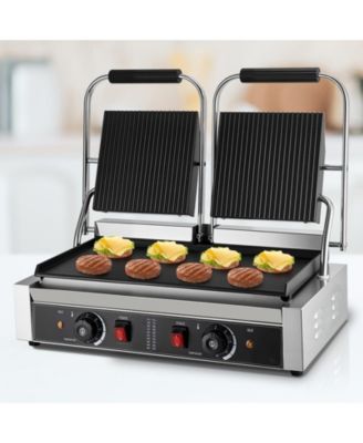 3600W Commercial Electric Panini Press Grill with Dual Plates and Temperature Control