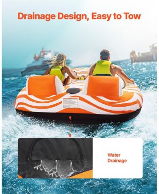 2-Person Towable Boat Tube with Dual Cockpits and Nylon Cover