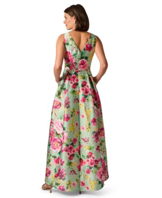 Petite Printed V-Neck High-Low Dress