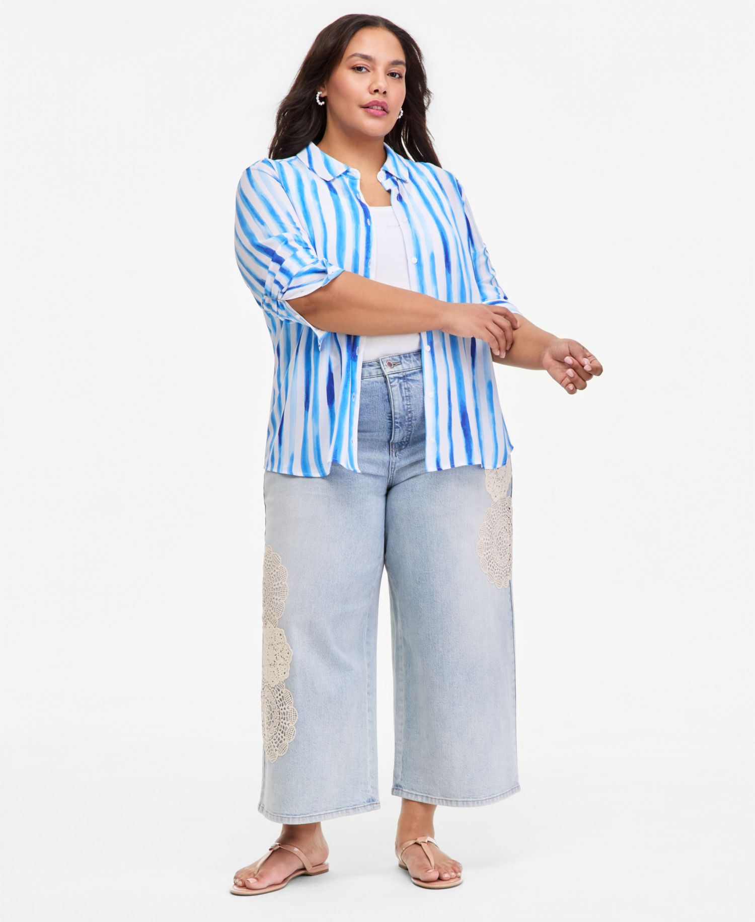 Trendy Plus Size Striped Shirt