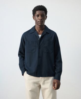 Men's Bowling Collar Cotton Overshirt