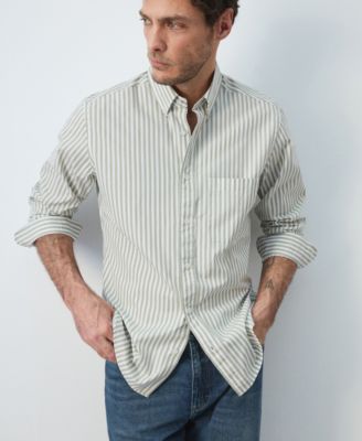 Men's Cotton Regular-Fit Striped Shirt