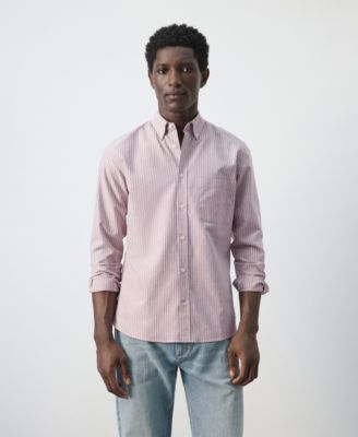 Men's Cotton Striped Regular-Fit Oxford Shirt