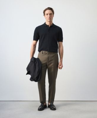 Men's Cotton Braided Knitted Polo Shirt