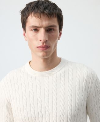 Men's Cotton Cable-Knit Sweater