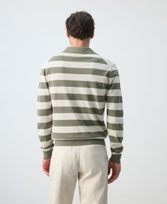 Men's Cotton Fine Knit Polo Sweater