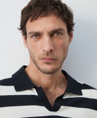 Men's Cotton Fine Knit Polo Sweater