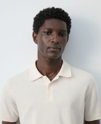 Men's Microstructure Fine-Knit Polo Shirt
