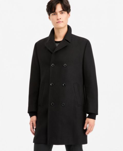 Мужское пальто Nautica Classic-Fit Double Breasted Wool Overcoat, цвет: Чёрный