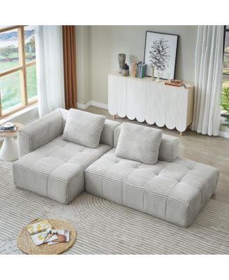 L-Shape Modular Cloud Sectional Sofa with Chaise Lounge
