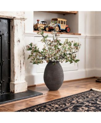 Cement Vase, 15.75" Tall Rustic Home Accent for Floor and Tabletops